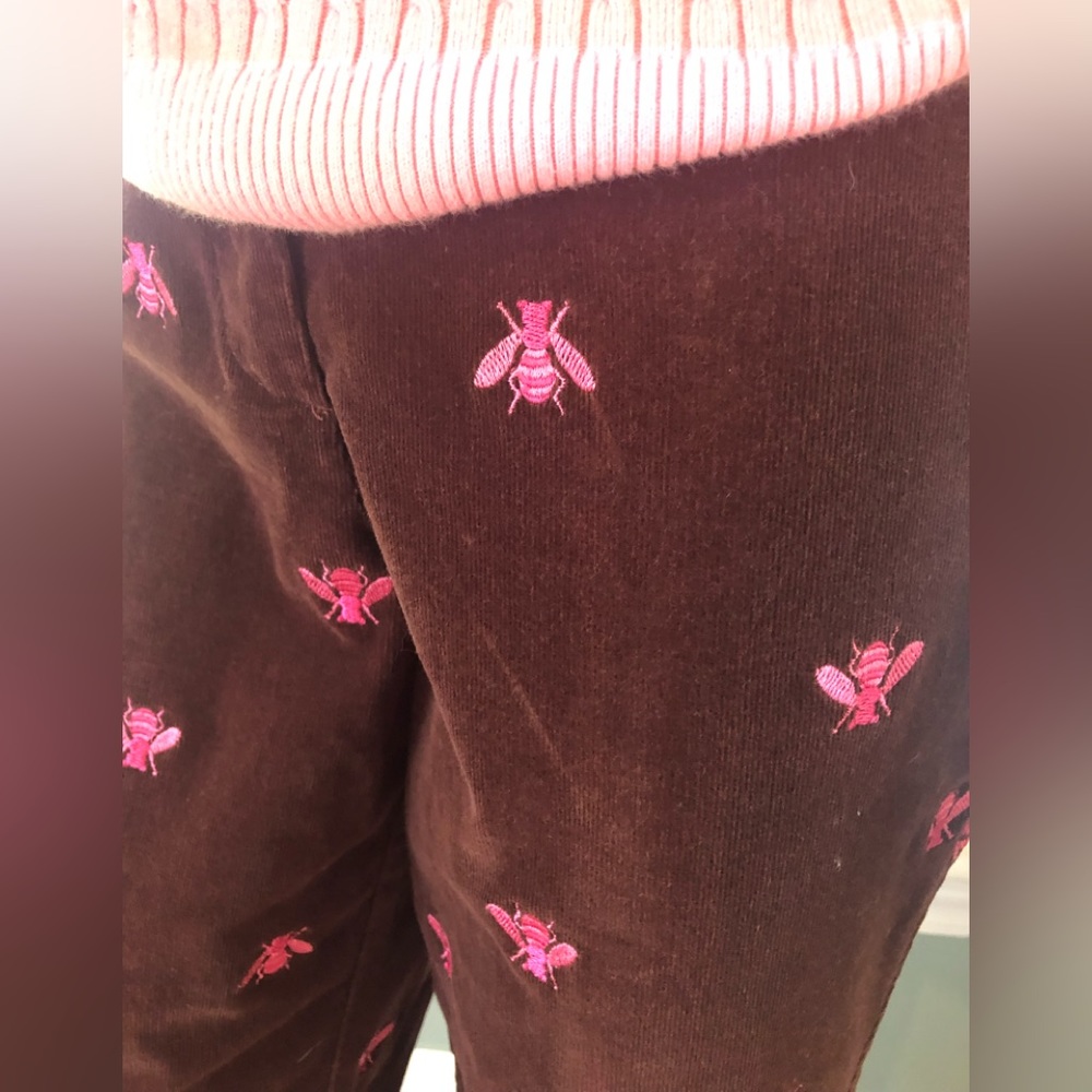 Vintage Lilly Pulitzer bumblebee corduroy pants brown and pink size 8